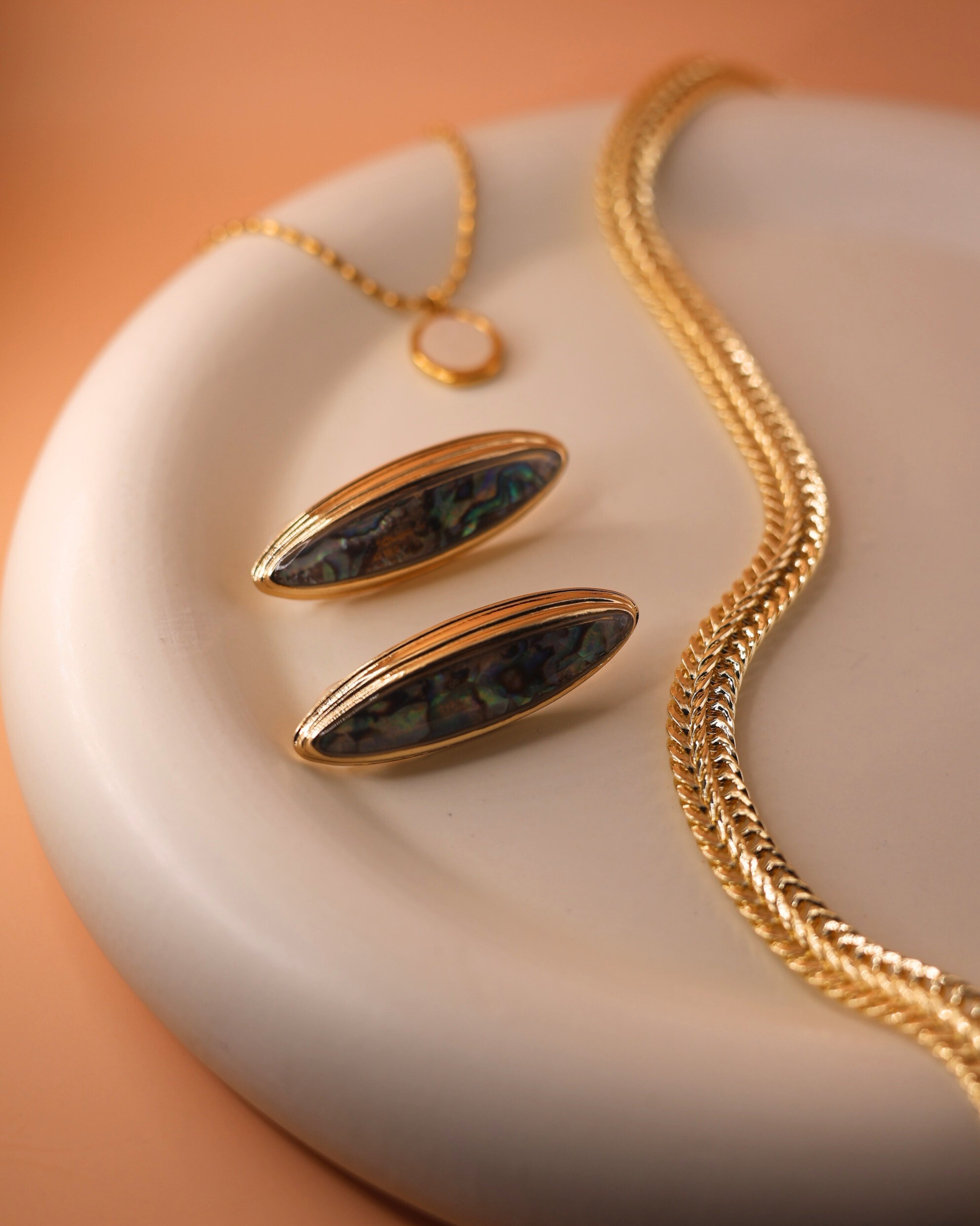 Emerald Abalone Earrings