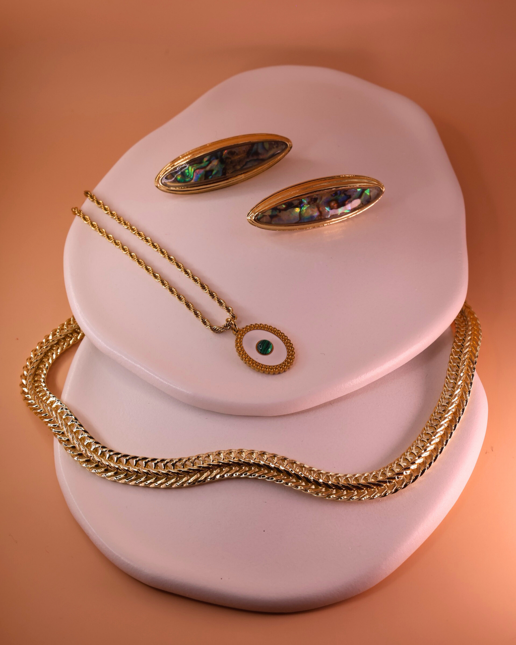 Emerald Abalone Earrings