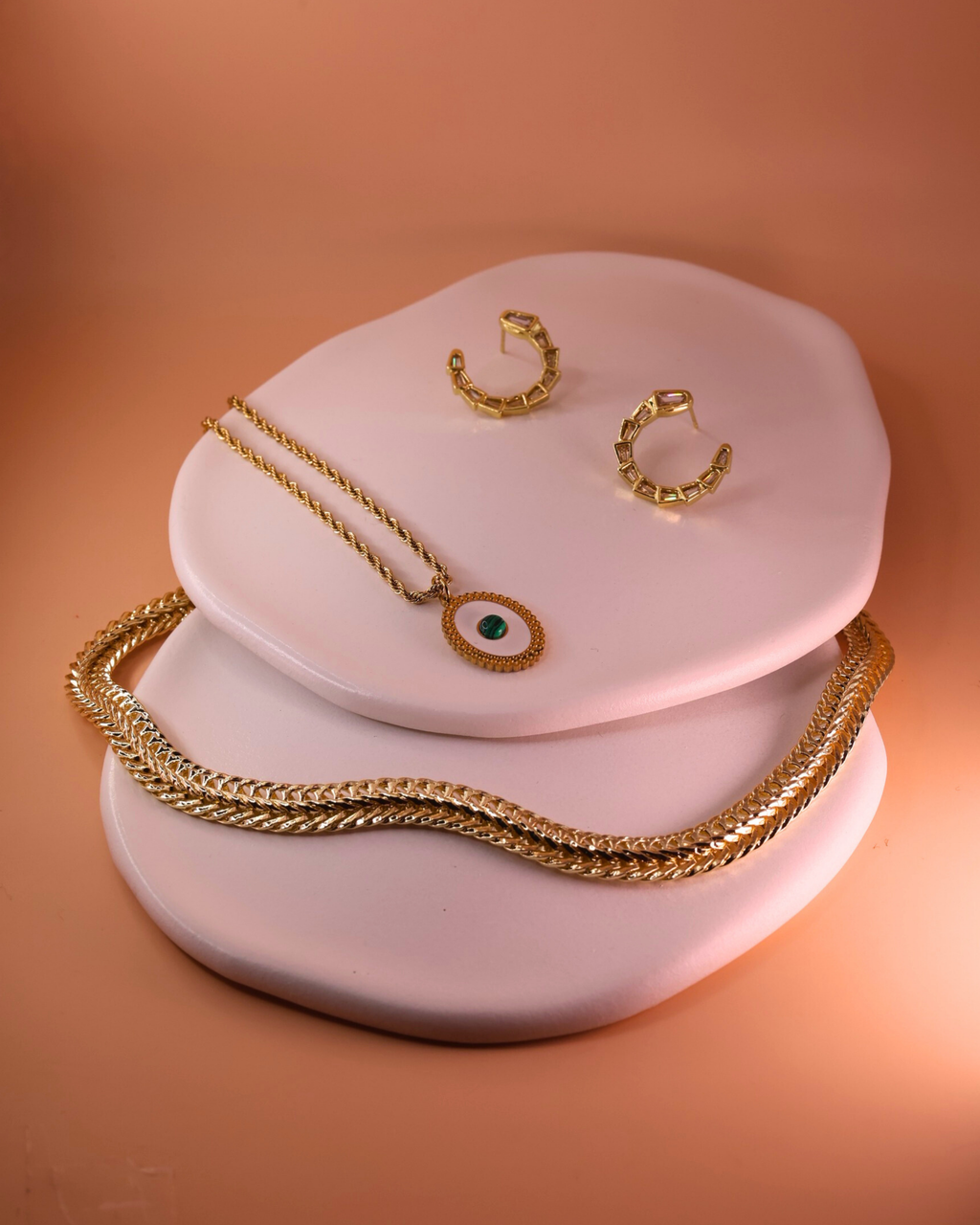 Gold/Silver Prism Hoops Earrings